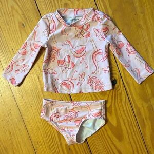 Carter's Flamingo Print Kids Rashguard Set